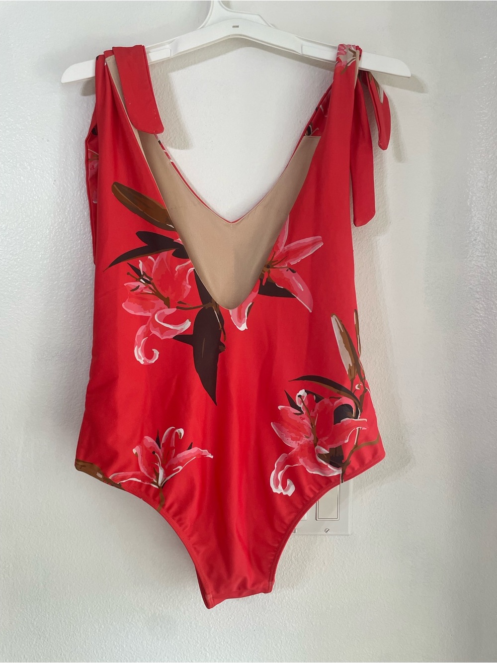 Albion Fit Belle Floral Tie Shoulder One Piece Swimsuit Size L - Picture 3 of 4